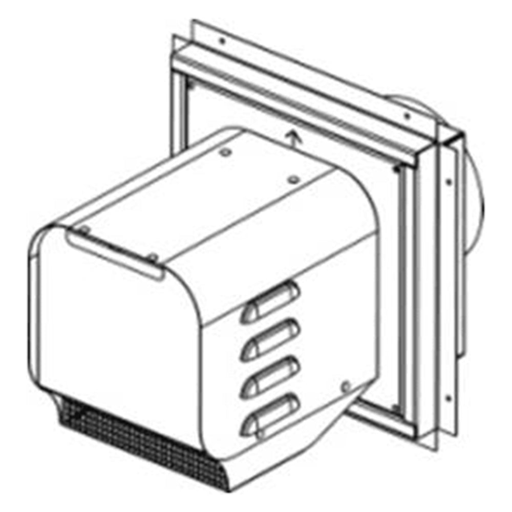 Metal power vent kit with adapter, rectangular fan housing and side mounting frame