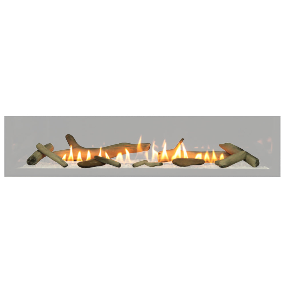 12-piece ceramic fiber driftwood log and rock set, tan and brown