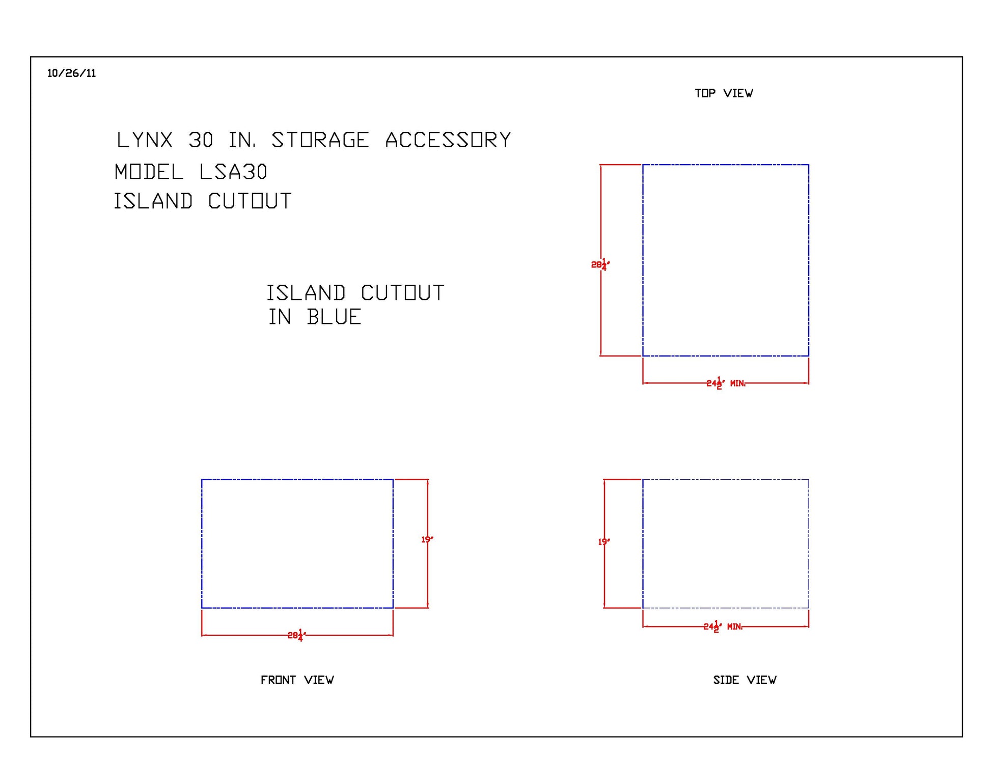 Lynx Professional Access Door And Double Drawer Combo, 30x23-Inch