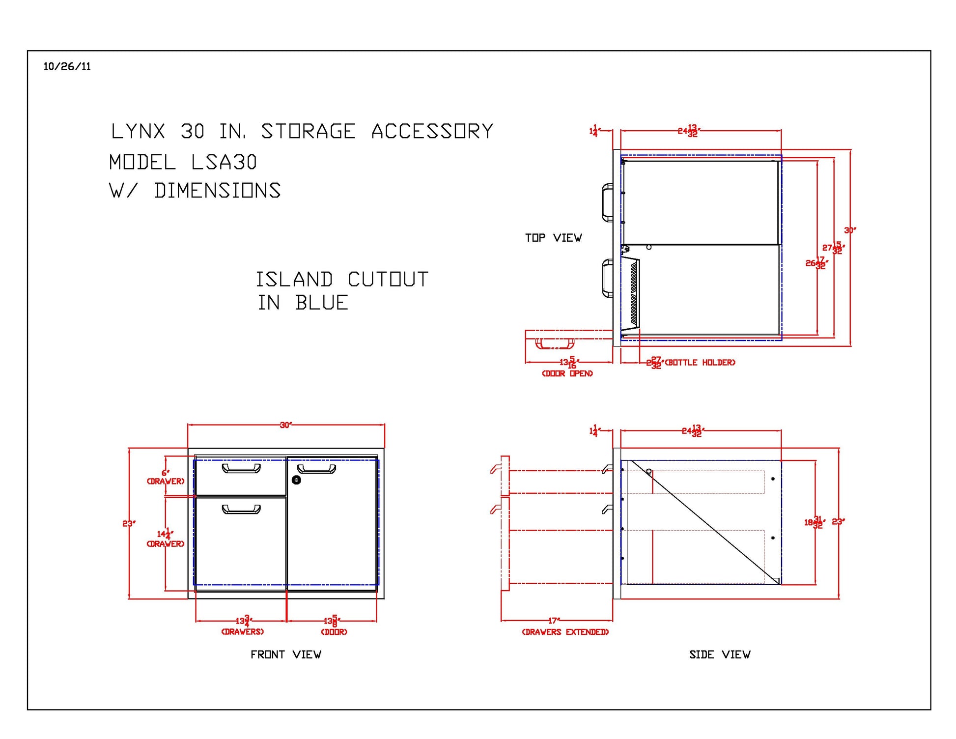 Lynx Professional Access Door And Double Drawer Combo, 30x23-Inch