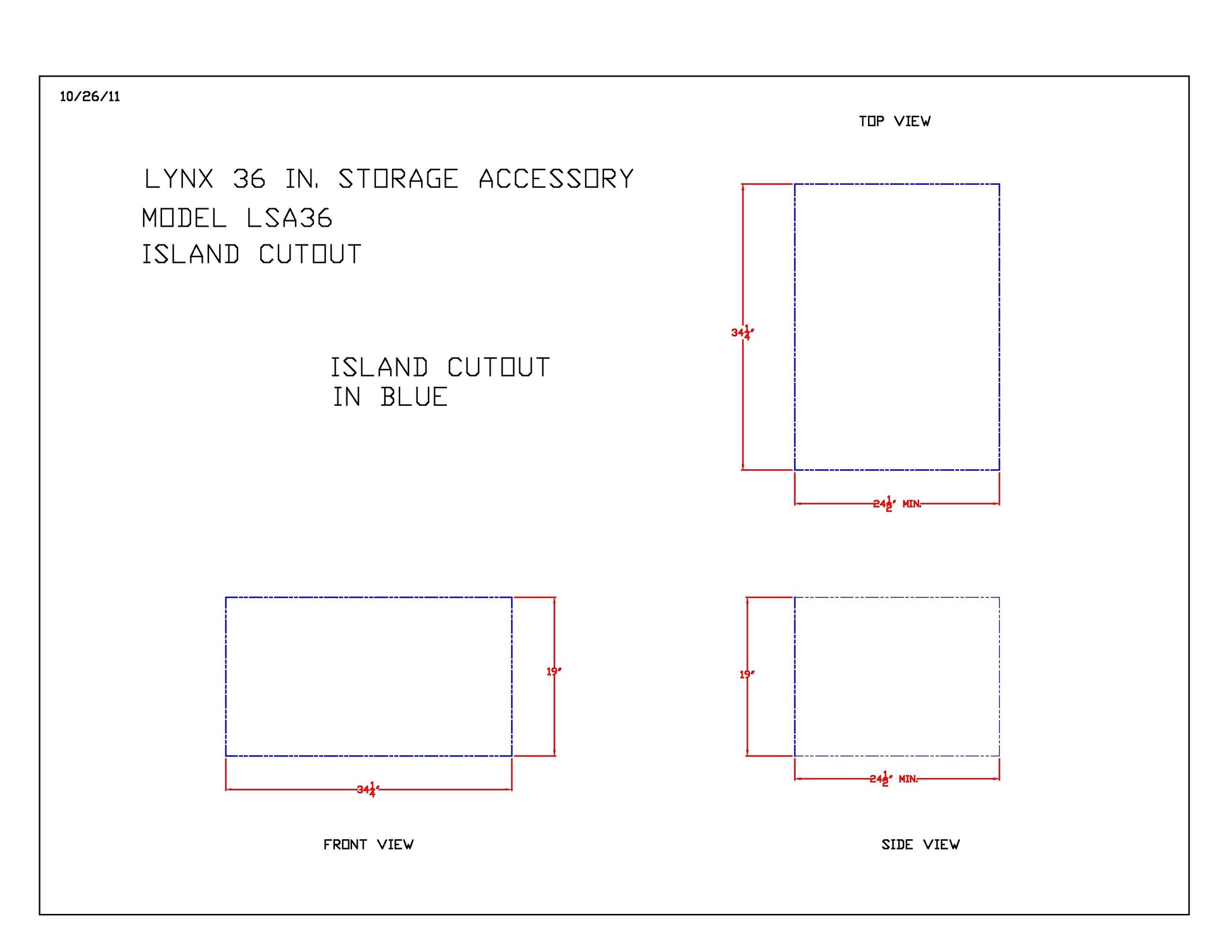Lynx Professional Access Door And Double Drawer Combo, 36x23-Inch