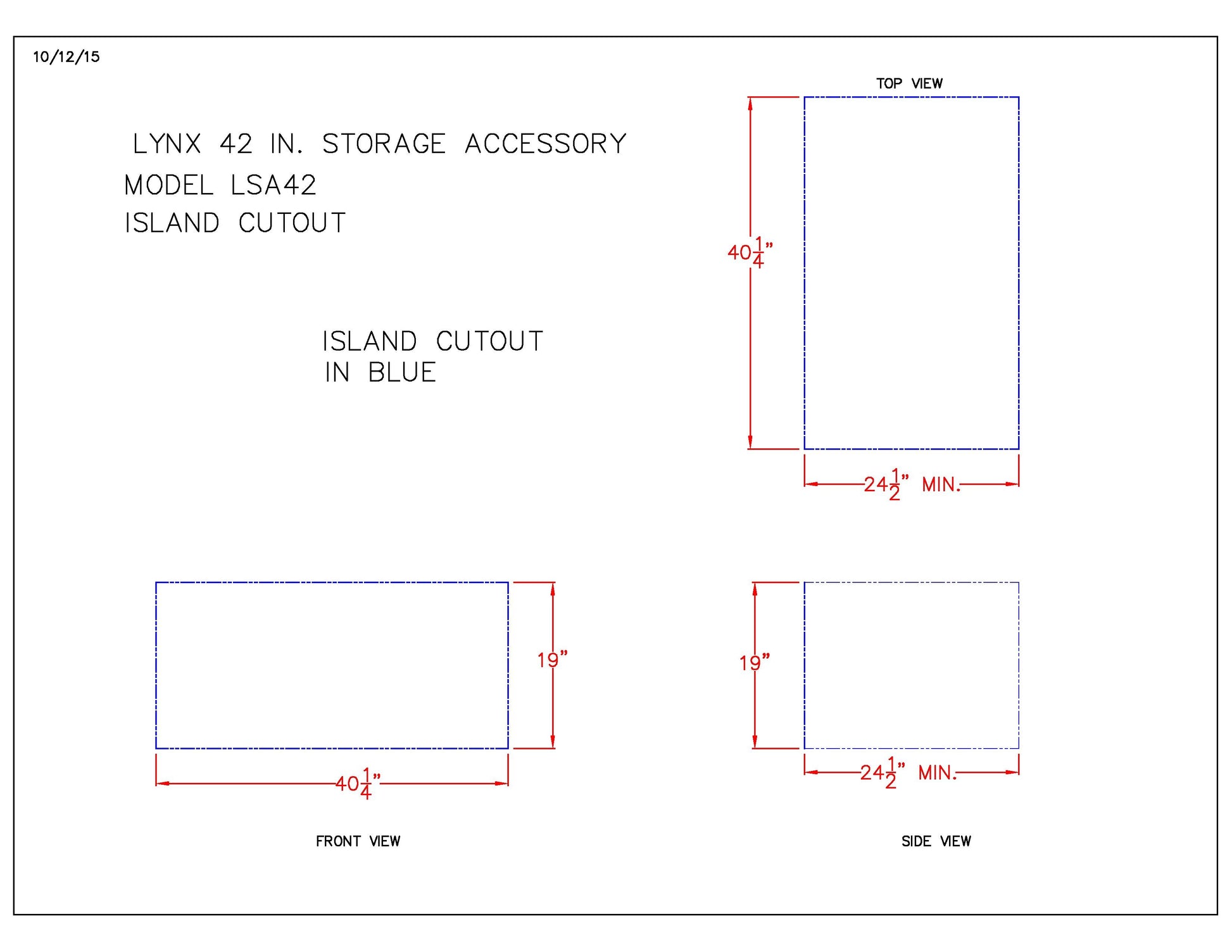 Lynx Professional Access Door And Double Drawer Combo, 42x23-Inch