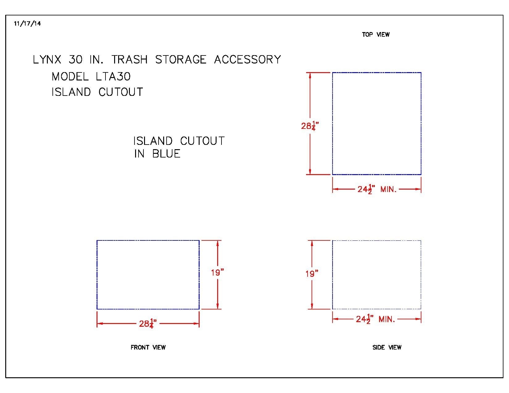 Lynx Professional Trash Drawers Combo Unit, 30x23-Inch