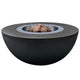 GFRC wood fire bowl with smokeless stainless steel insert, dark textured surround