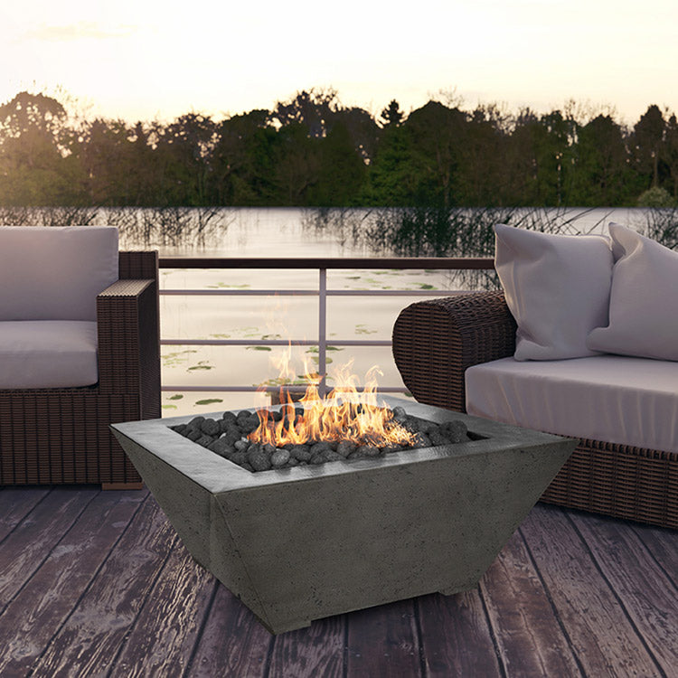 Prism Hardscapes PH-416 Lombard Concrete Gas Fire Pit, 40x40-Inch