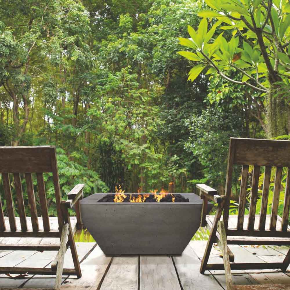 Prism Hardscapes PH-416 Lombard Concrete Gas Fire Pit, 40x40-Inch