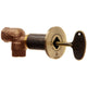 Angled gas fire pit shut off valve kit with round handwheel and ON/OFF markings