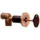 Angled gas shut off valve kit with lever handle and circular dial with markings