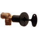 Angled gas shut-off valve kit with brass elbow and black control handle