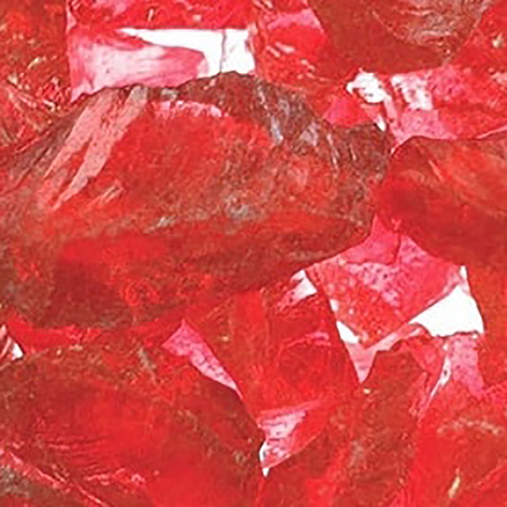Majestic scarlet glass media in red glass chunks