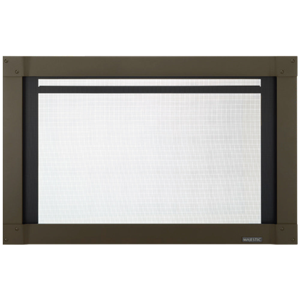 Bronze 35-inch full-view fireplace screen front with mesh