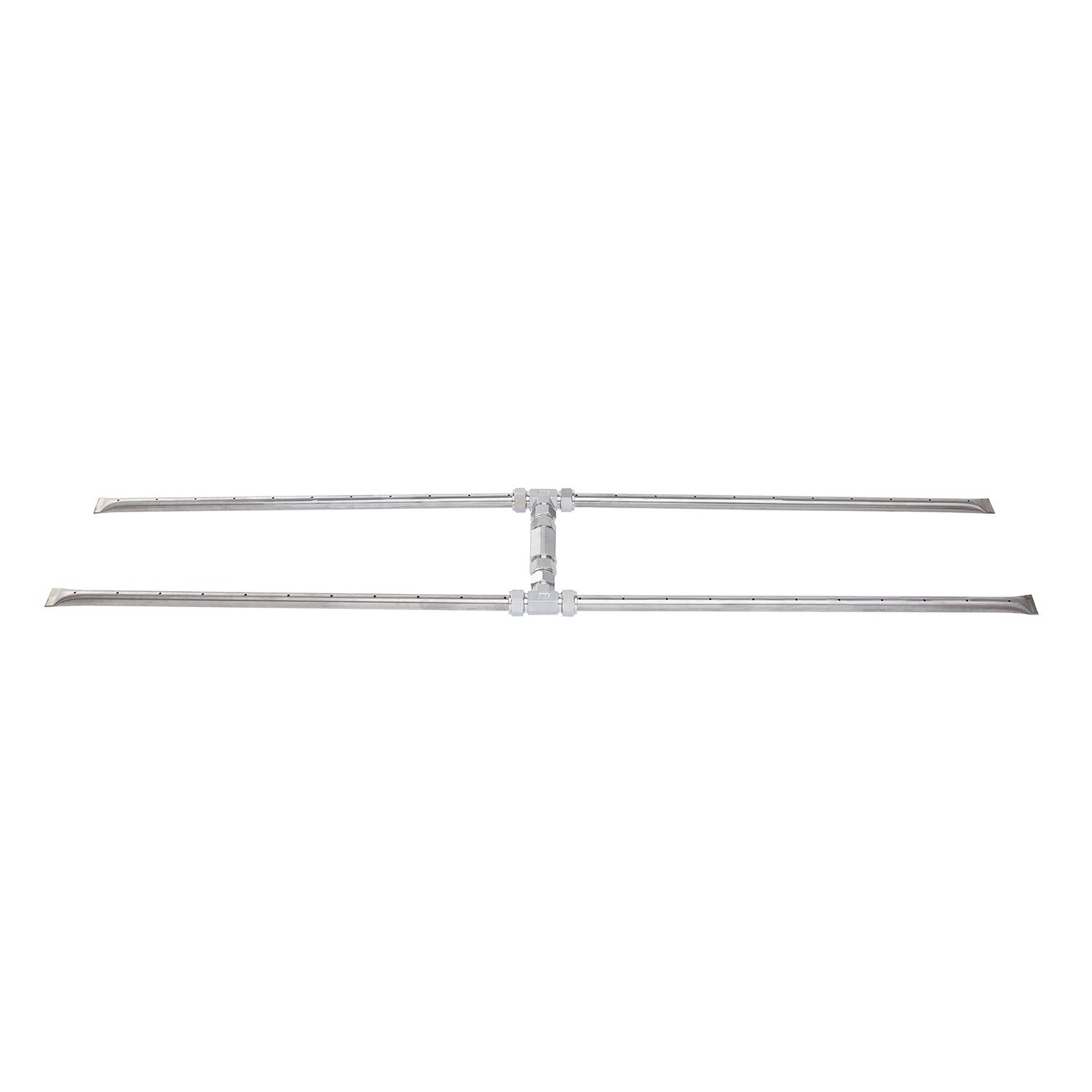 Marine-grade stainless steel H-style gas burner with dual tubes