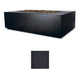 Rectangular outdoor fire table with burner, charcoal gray finish swatch