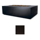 Rectangular outdoor fire table with burner, dark finish swatch