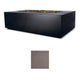 55-inch rectangular fire table with medium gray finish swatch shown