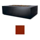 Black rectangle fire table with stone burner tray and open fire bowl