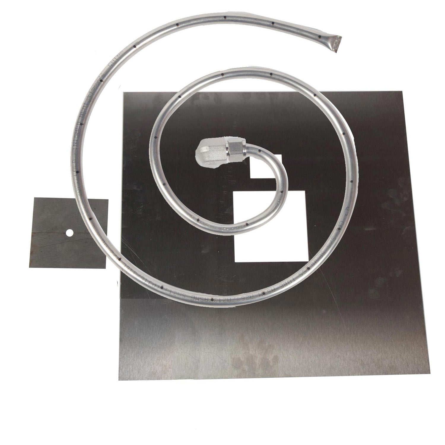 Fire by Design Square Match Light Gas Fire Pit Burner Kit with Square Flat Plate