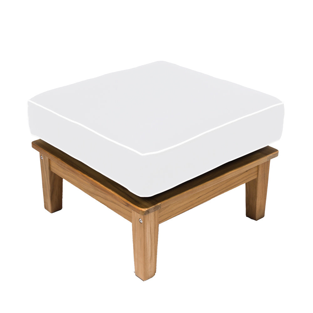 Royal Teak Collection Miami Deep Seating Teak Ottoman, Frame Only