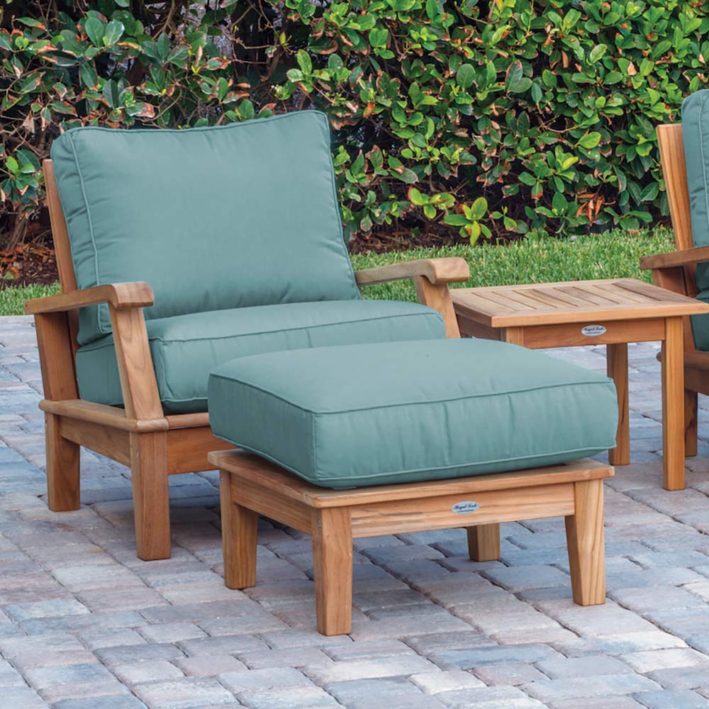 Royal Teak Collection Miami Deep Seating Teak Ottoman, Frame Only