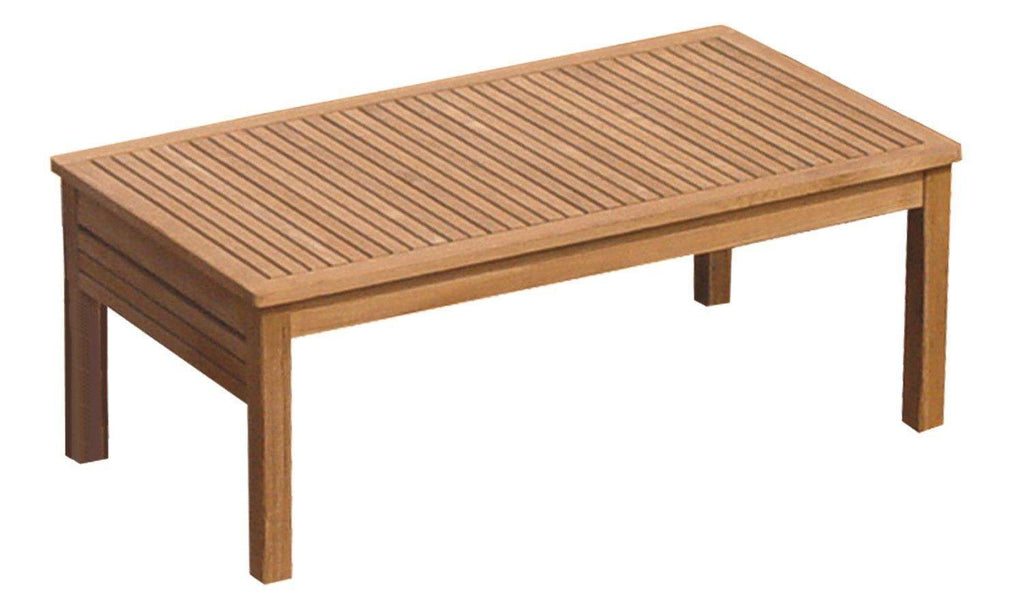 Royal Teak Collection Miami Deep Seating Rectangular Teak Coffee Table, 43x24x17-Inch