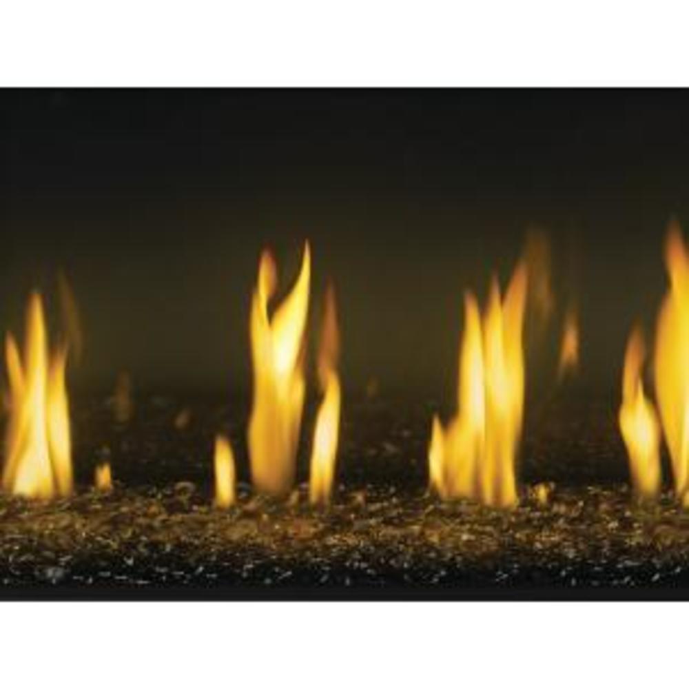 Napoleon glass beads media kit with black glass embers and open flames