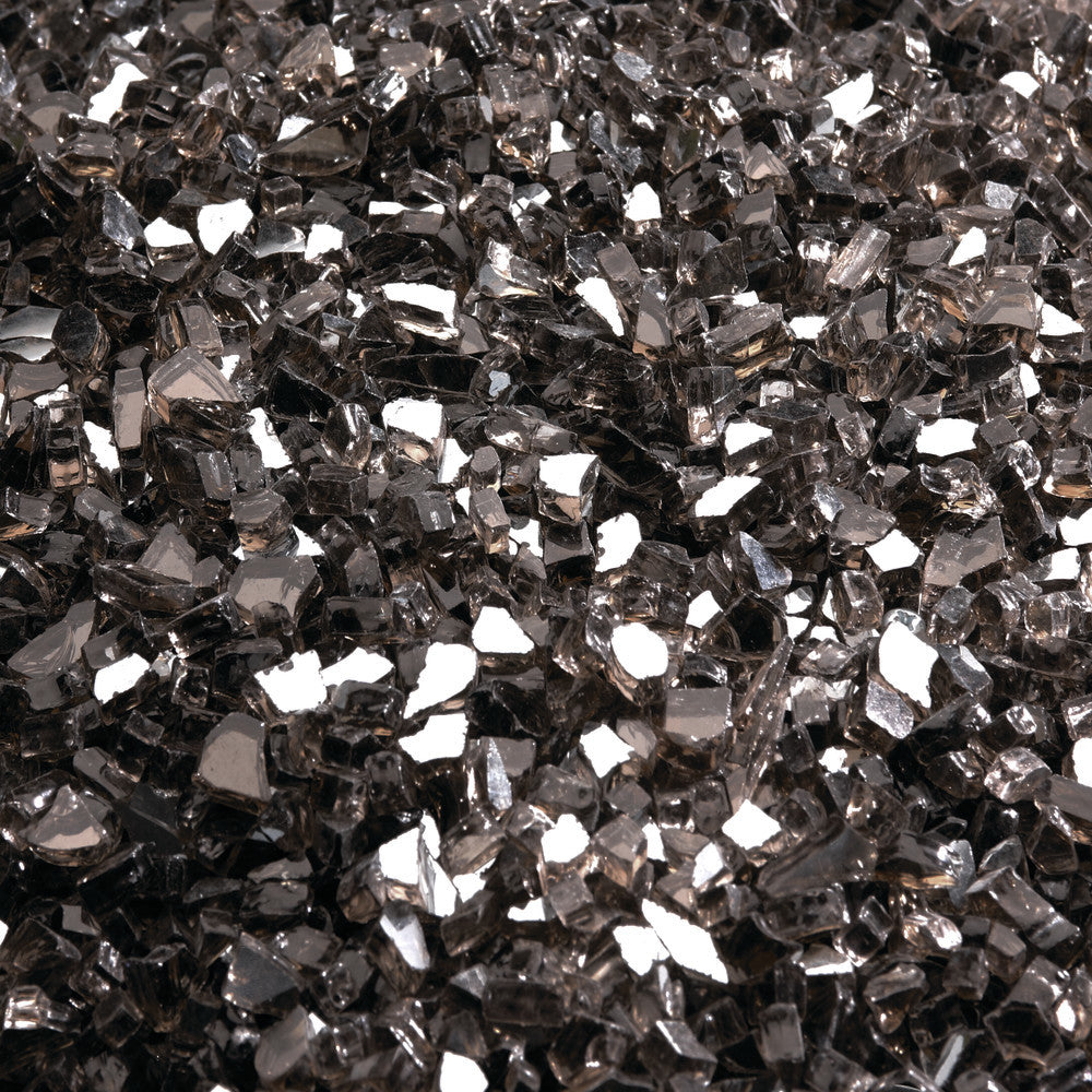 Black glass ember pieces with glittering shard texture