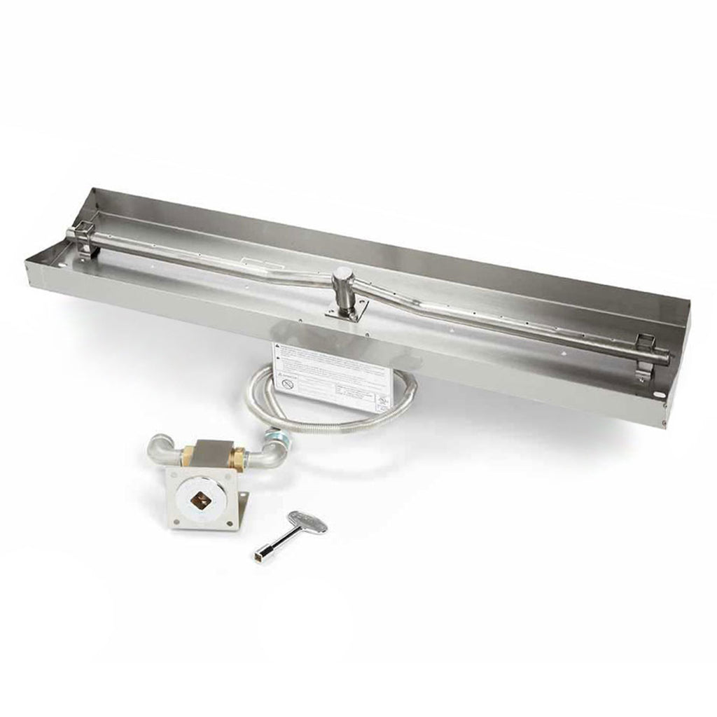 HPC Fire Linear MLFPK Match Light Gas Fire Pit Kit with Rectangular Interlink Pan and Torpedo Burner