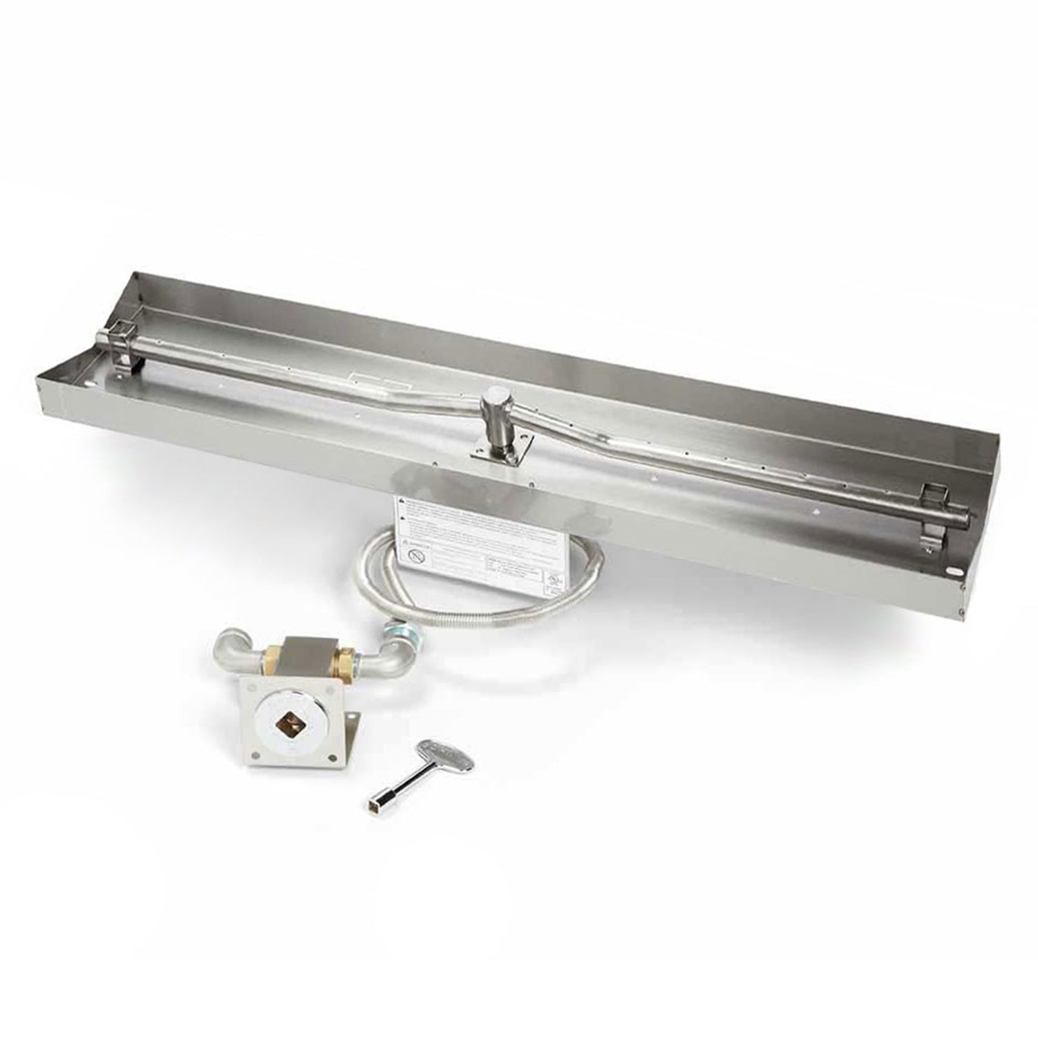 HPC Fire Linear MLFPK Match Light Gas Fire Pit Kit with Rectangular Interlink Pan and Torpedo Burner
