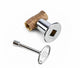 Gas fire pit shut off valve kit with polished chrome body and black control knob