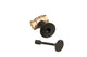 Gas fire pit shut off valve kit with black control knob and black key tool