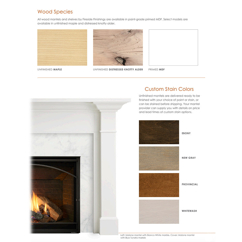 Majestic Meridian 36-Inch Direct Vent Gas Fireplace with IntelliFire Touch Ignition with Wescott Flush Mantel, Primed MDF Finish