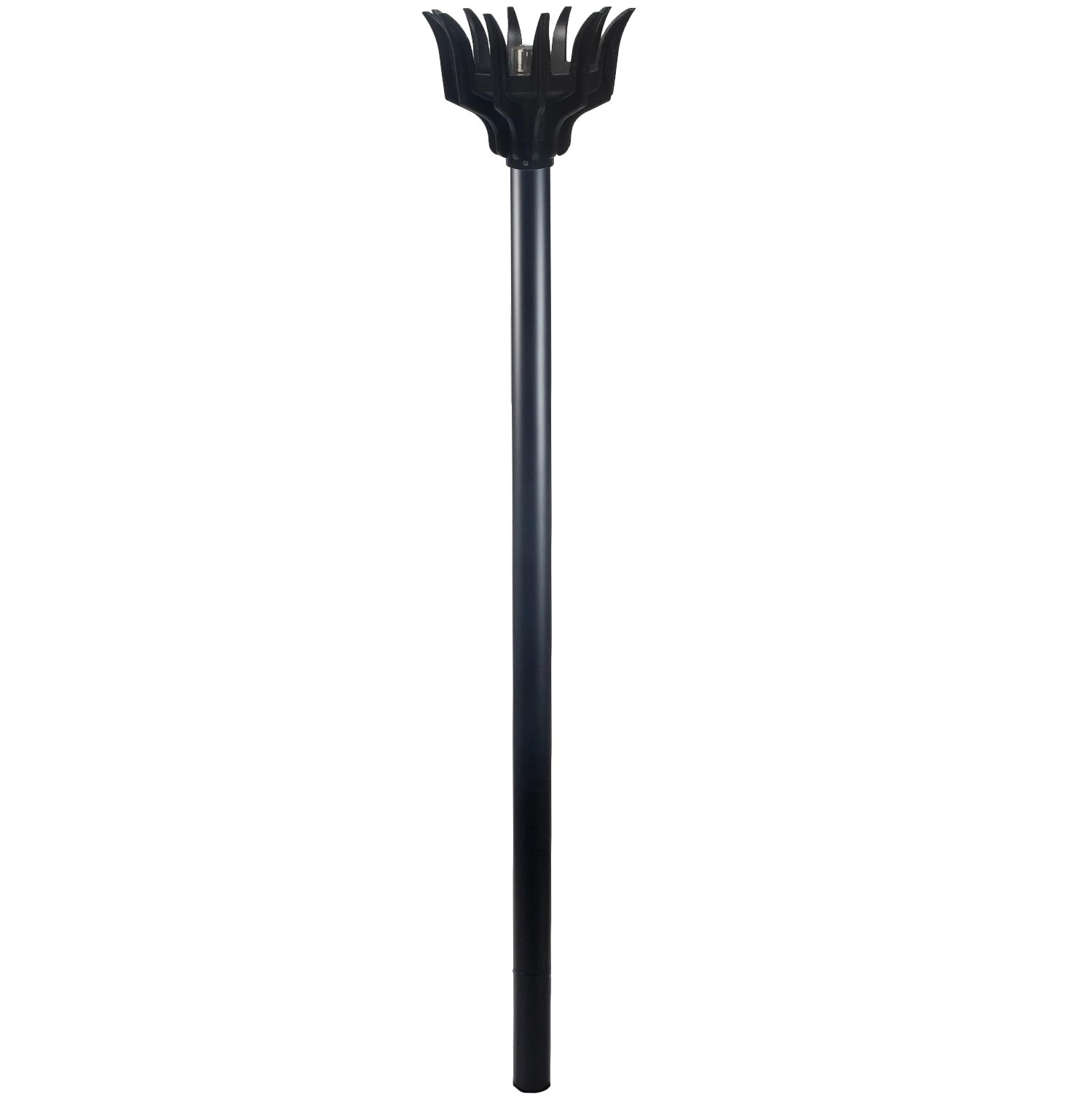 Black powder-coated gas torch head with straight pole
