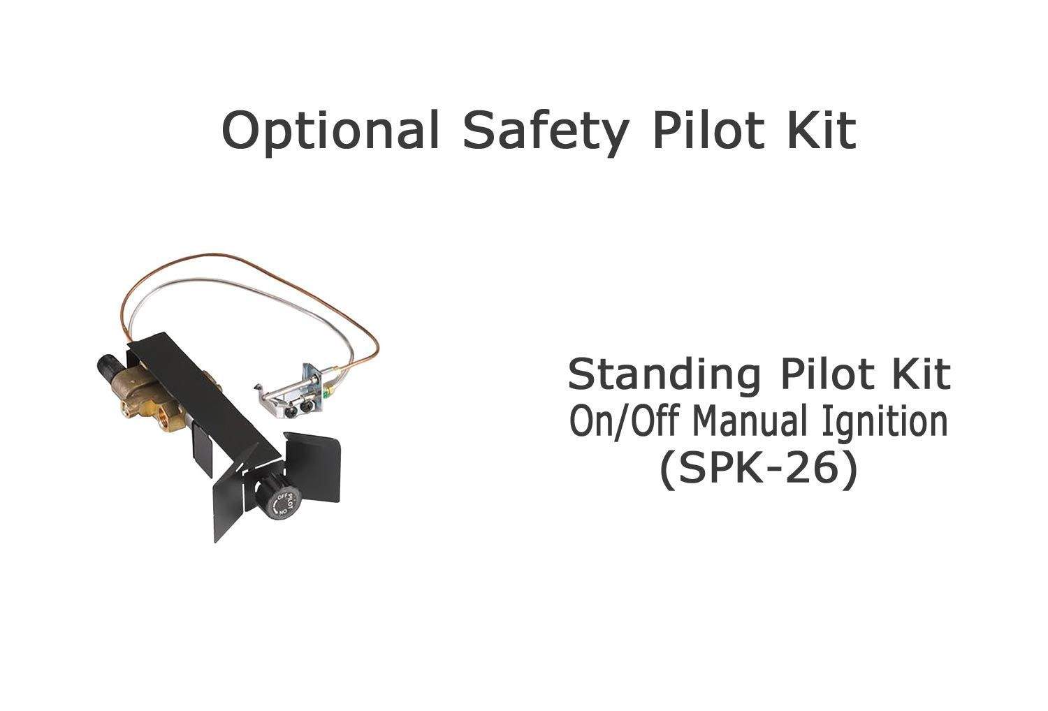 Optional safety pilot kit with ignition assembly and flexible wire lead