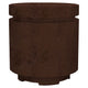 Concrete propane enclosure, cafe brown with textured surface and rounded lid