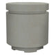 Concrete propane enclosure, pewter light gray with textured finish and rounded top