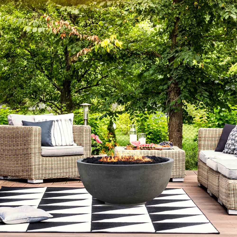 Prism Hardscapes PH-400 Moderno 1 Concrete Gas Fire Pit, 39-Inch