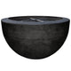 Concrete gas fire pit bowl in dark charcoal with top burner grate