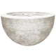 Concrete gas fire pit bowl in white with top burner grate