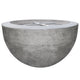 Concrete gas fire pit bowl in medium gray with top burner grate
