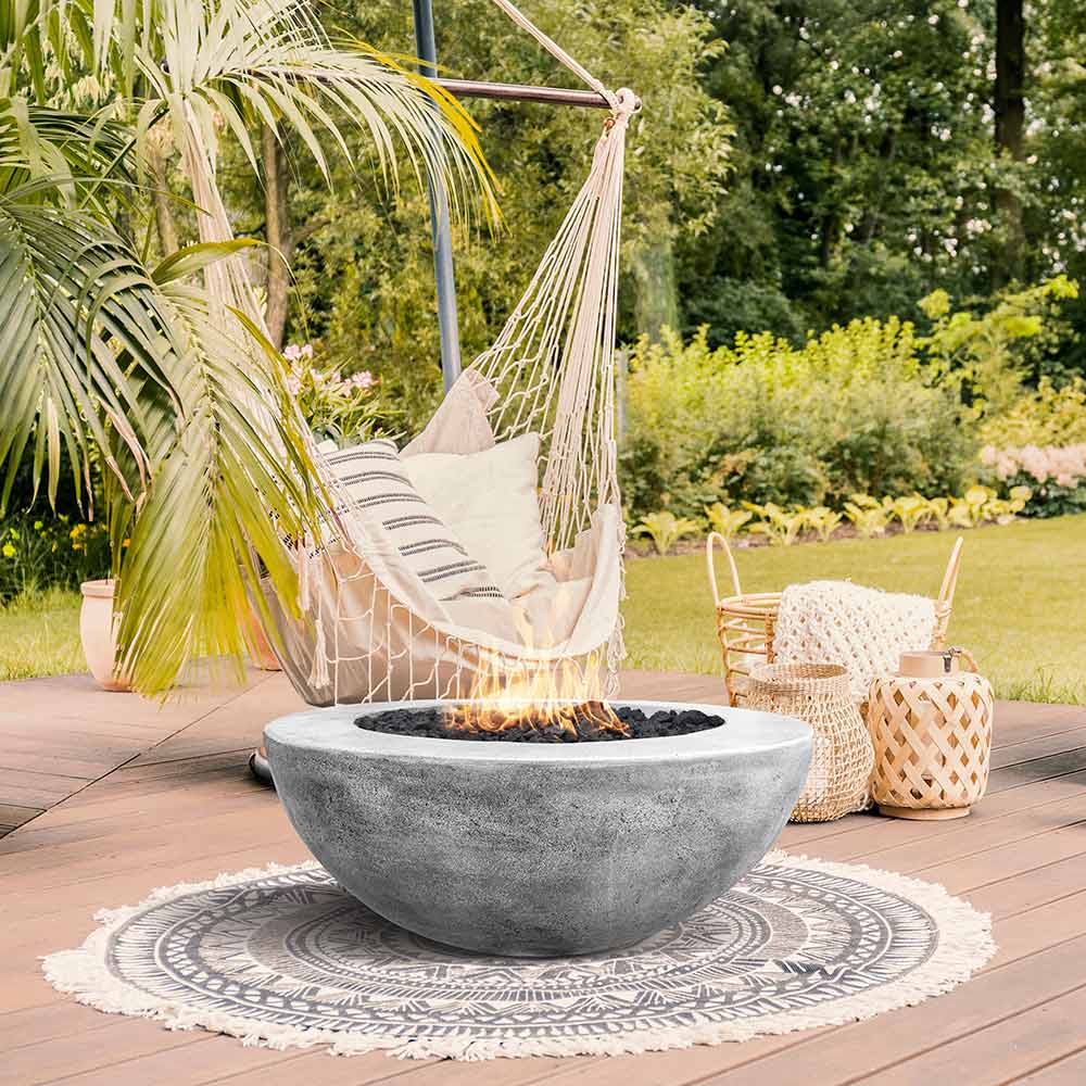 Prism Hardscapes PH-426 Moderno 5 Concrete Gas Fire Pit, 36-Inch