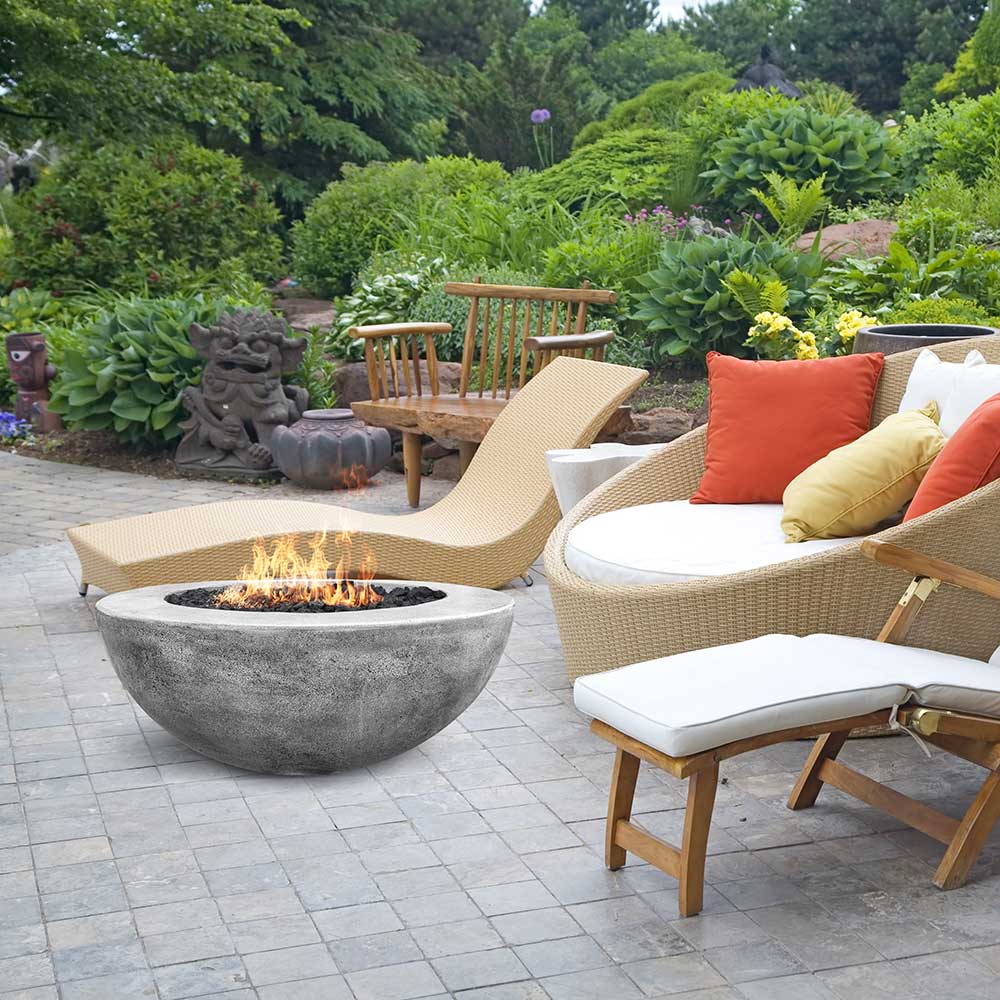 Prism Hardscapes Moderno 5 Concrete Gas Fire Pit, 36-Inch