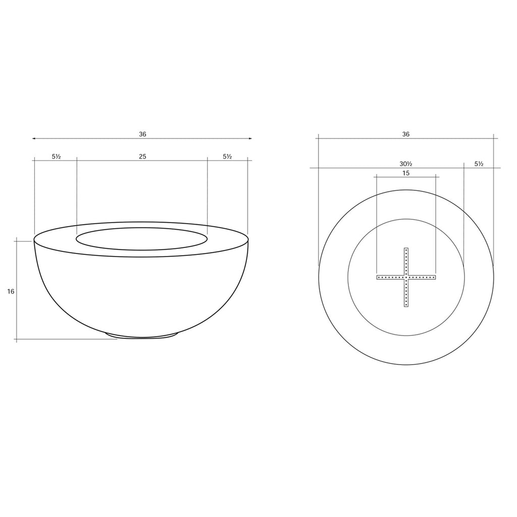 Prism Hardscapes PH-426 Moderno 5 Concrete Gas Fire Pit, 36-Inch