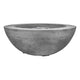 Concrete gas fire pit bowl with circular burner opening, charcoal gray speckled finish