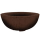 Concrete gas fire pit with round bowl, cafe-brown speckled concrete finish
