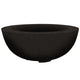 Concrete gas fire pit with round bowl, matte black concrete finish