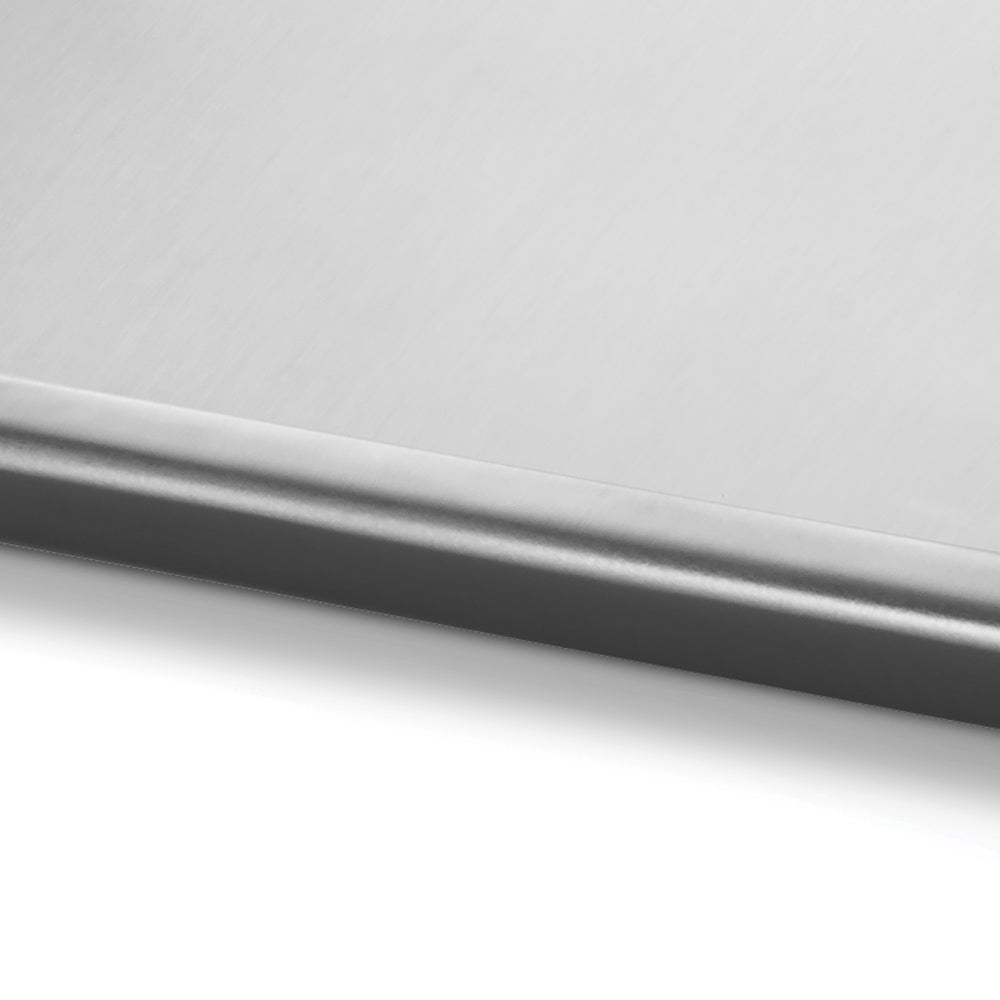 Stainless steel griddle insert side edge with smooth metal lip