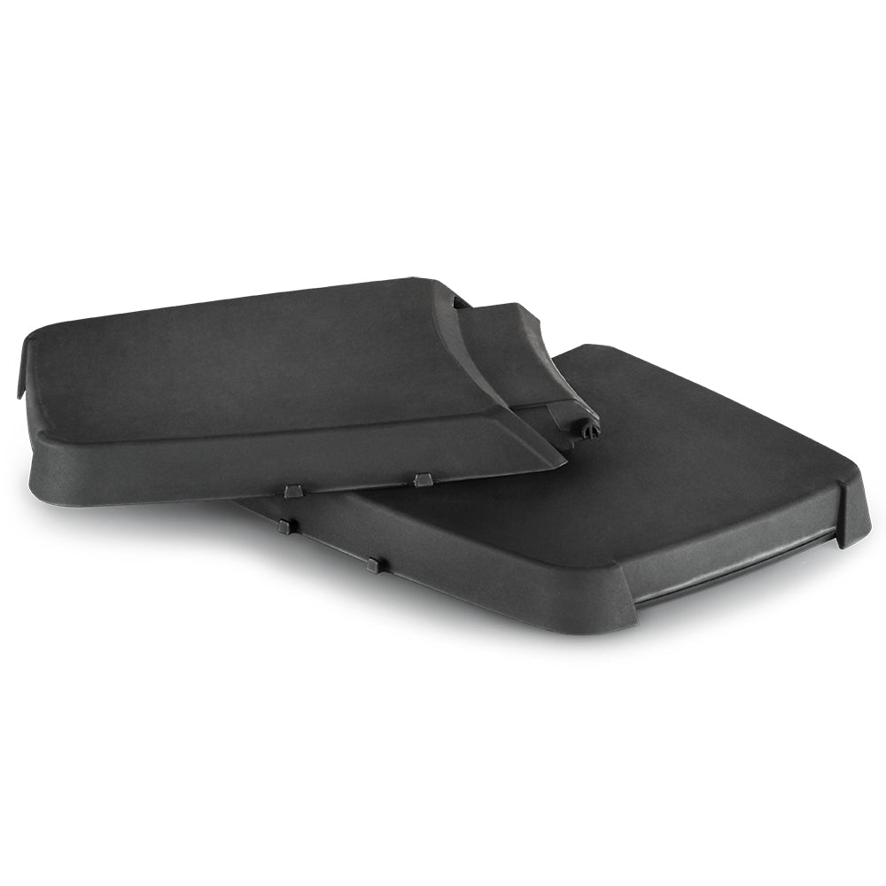 Black side shelf kit for portable grill with mounting brackets