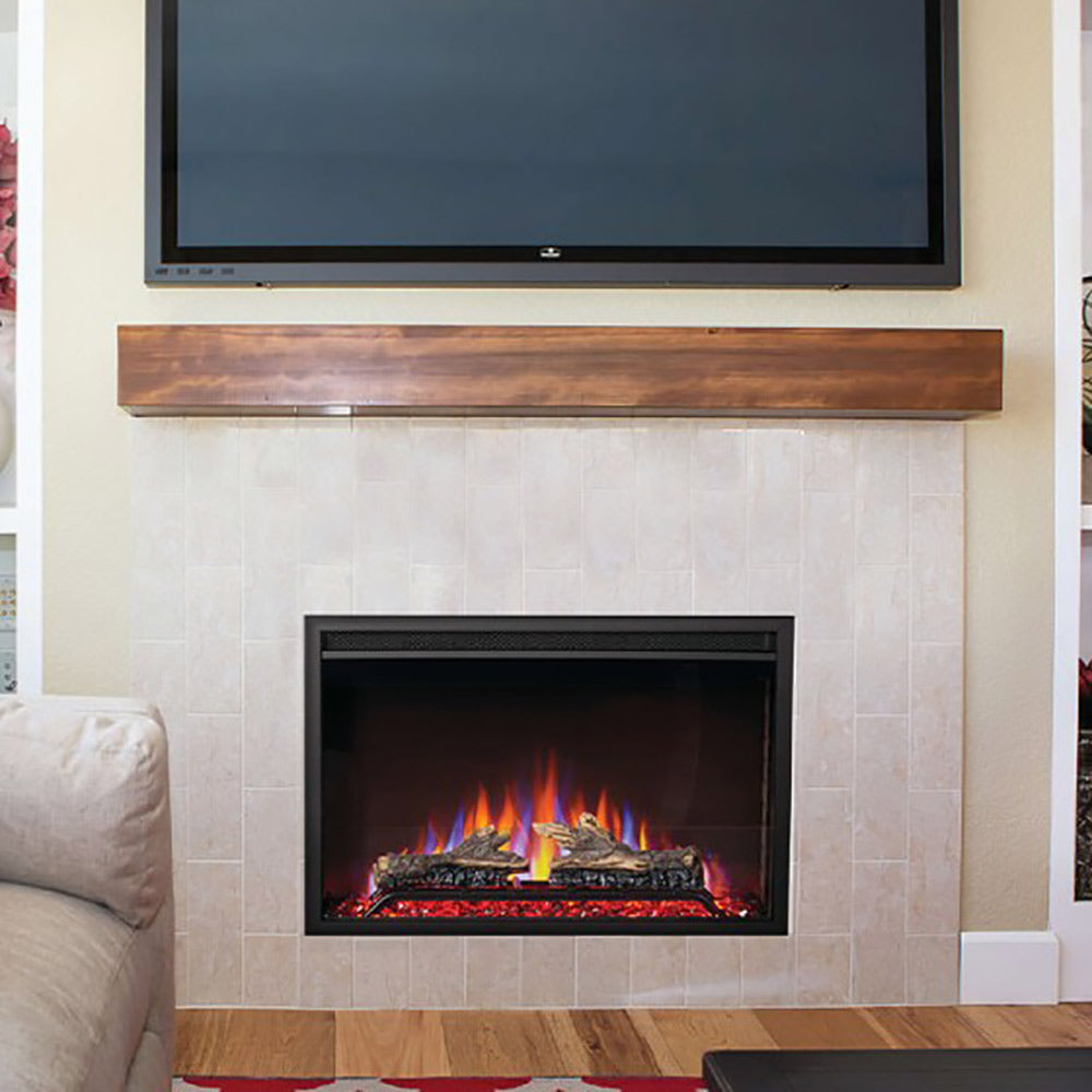Napoleon Cineview 26-Inch Built-In Electric Fireplace with Logs, Crystal Media and Remote