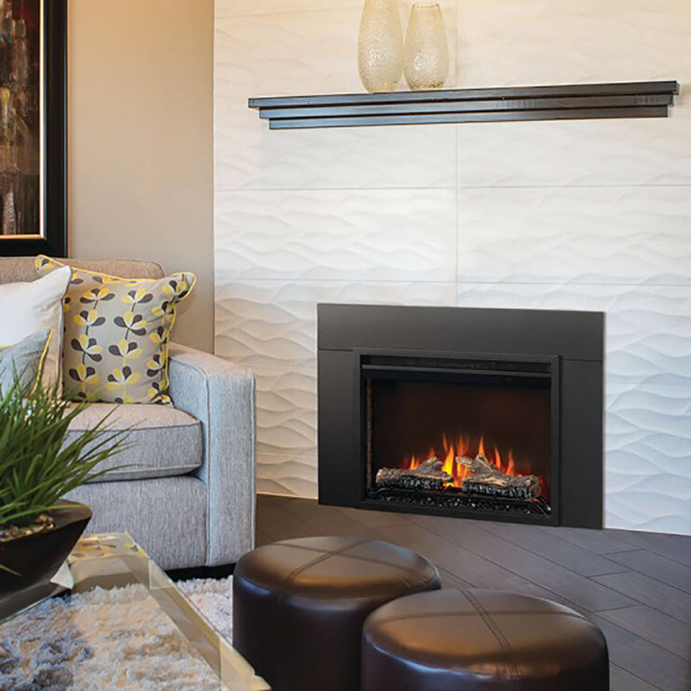 Napoleon Cineview 26-Inch Built-In Electric Fireplace with Logs, Crystal Media and Remote