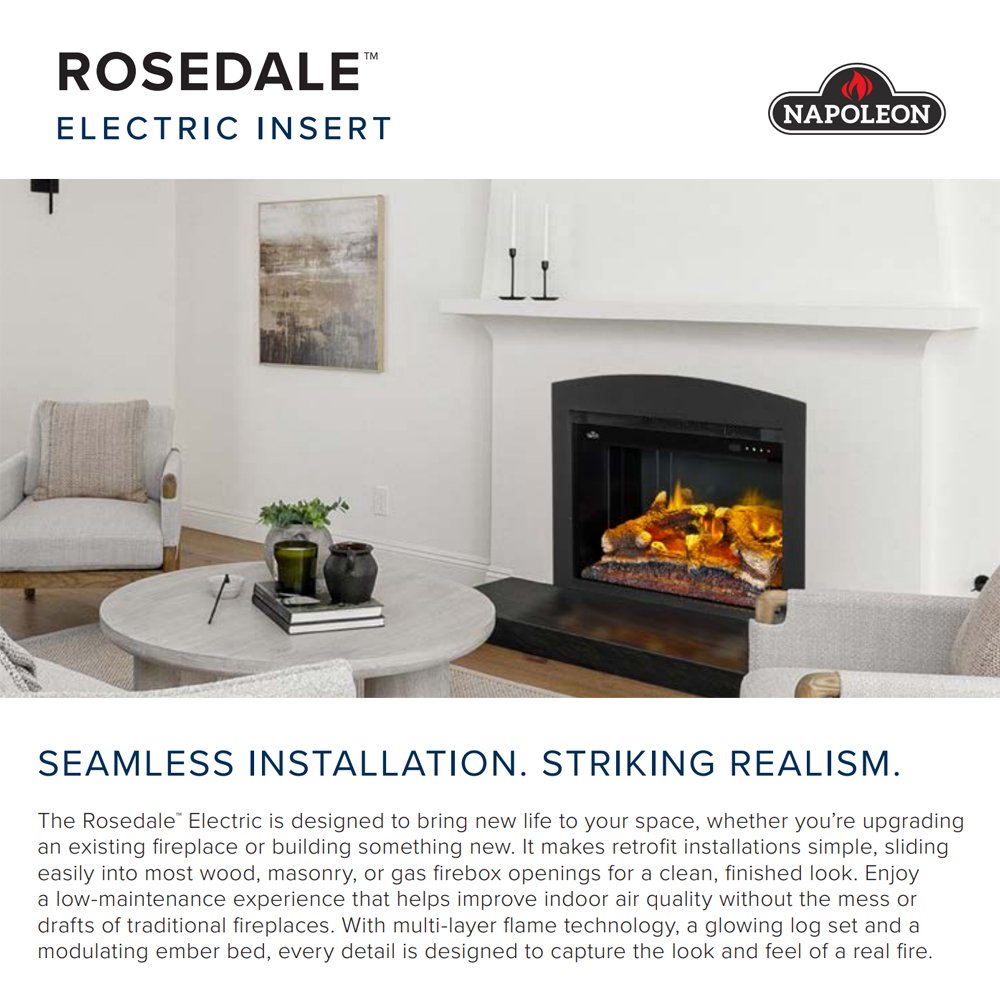 Napoleon Rosedale 29-Inch Built-In Electric Fireplace
